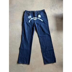 VTG Bape Bathing Ape Sad Face Jeans Sz 36x34